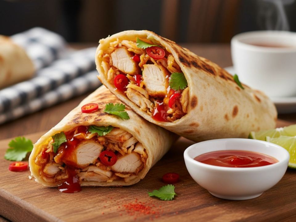 Sweet chilli paratha roll
